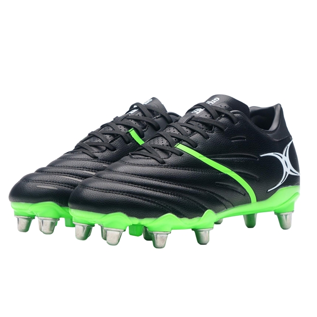 Gilbert Sidestep X20 Power 8 Stud Soft Ground Rugby Boots Black - Pair