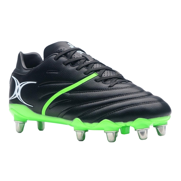 Gilbert Sidestep X20 Power 8 Stud Soft Ground Rugby Boots Black - Toe