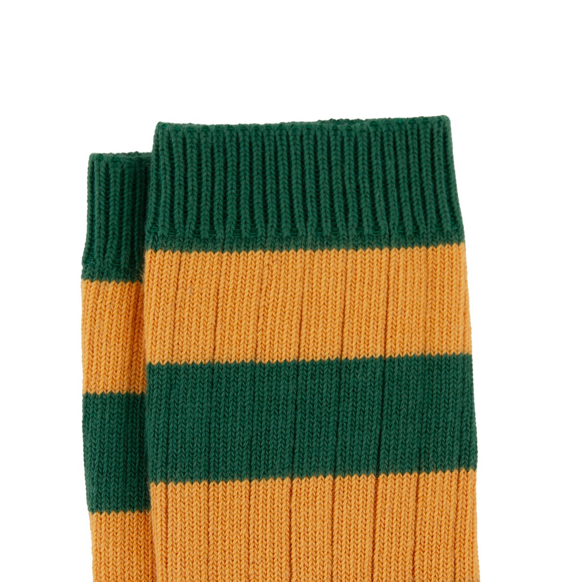 Rugby 1823 Striped Socks Green/Gold - Front