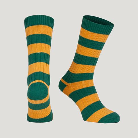 Classic Striped Socks – Green/Gold