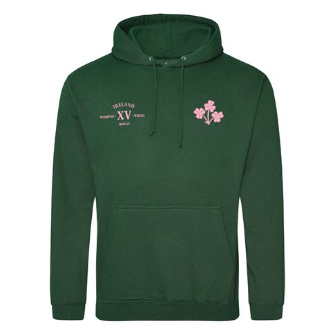 Womens World Cup Ireland Mens Classic Hoodie Bottle Green - Front