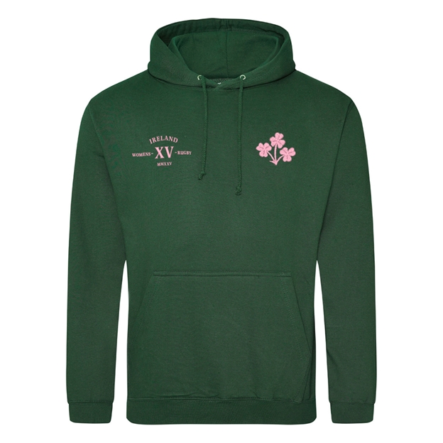 Womens World Cup Ireland Mens Classic Hoodie Bottle Green - Front
