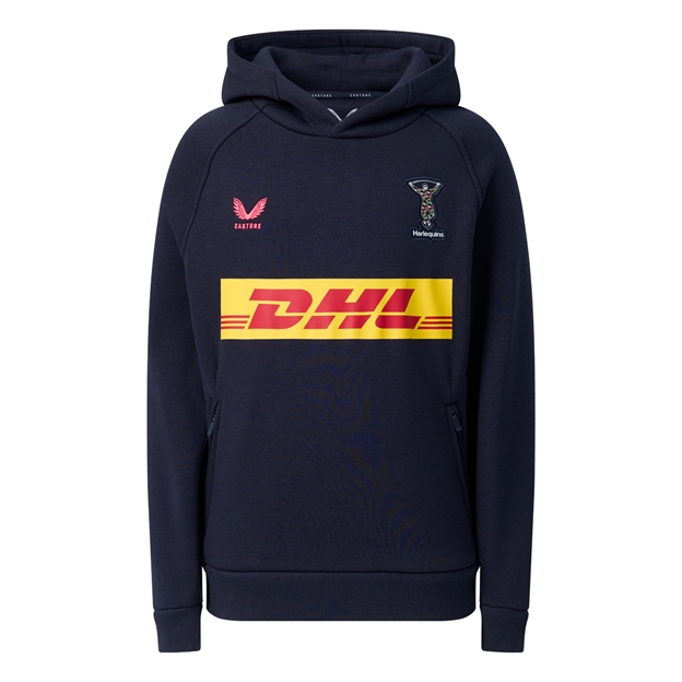 Harlequins Kids Off Pitch Hoodie 26/27 Navy - Front View