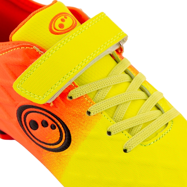 Optimum Kids Ignisio Easy Fasten Moulded Stud Firm Ground Boots Yellow/Orange - Fastening