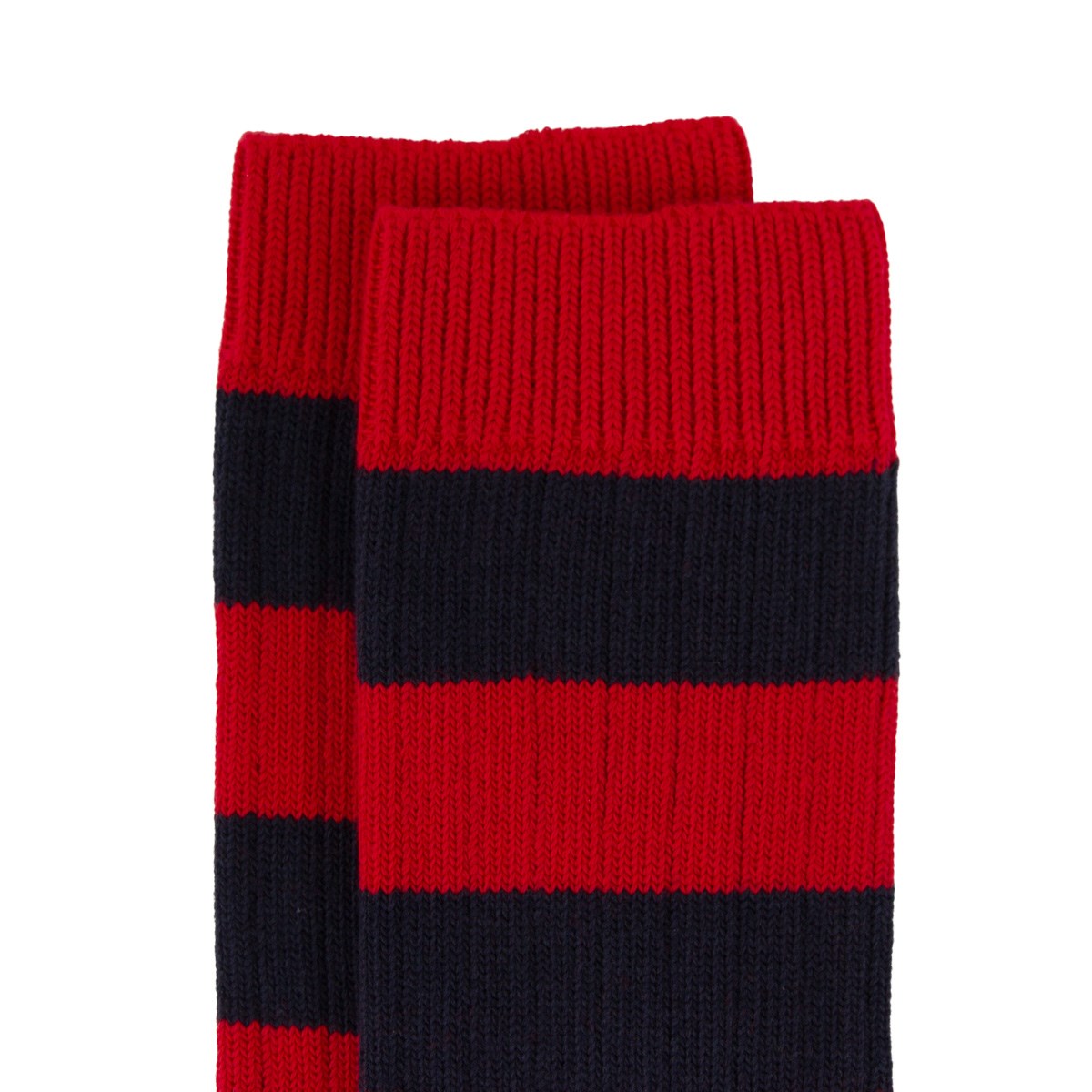 Rugby 1823 Striped Socks Red/Navy - Front View