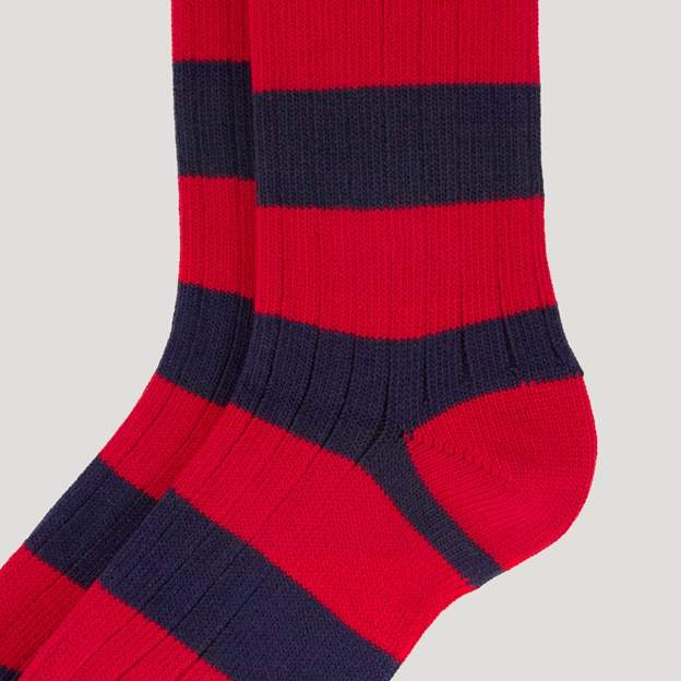 Classic Striped Socks - Red/Navy