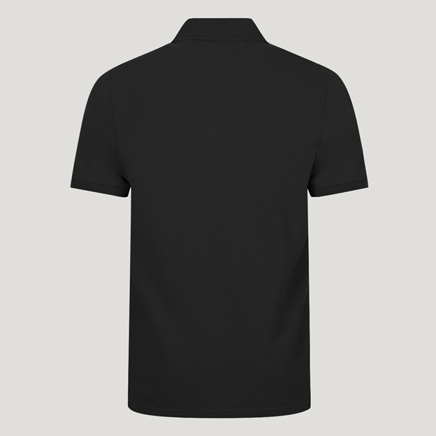 New Zealand 1884 Adults Classic Cotton Polo Shirt Black - Back View