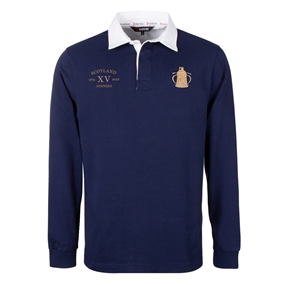 Scotland Mens Cup Winners 2026 Rugby Shirt Navy - Front