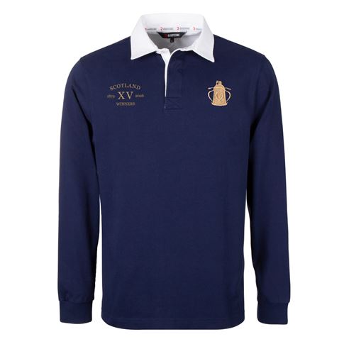 Scotland Mens Cup Winners 2026 Rugby Shirt Navy - Front