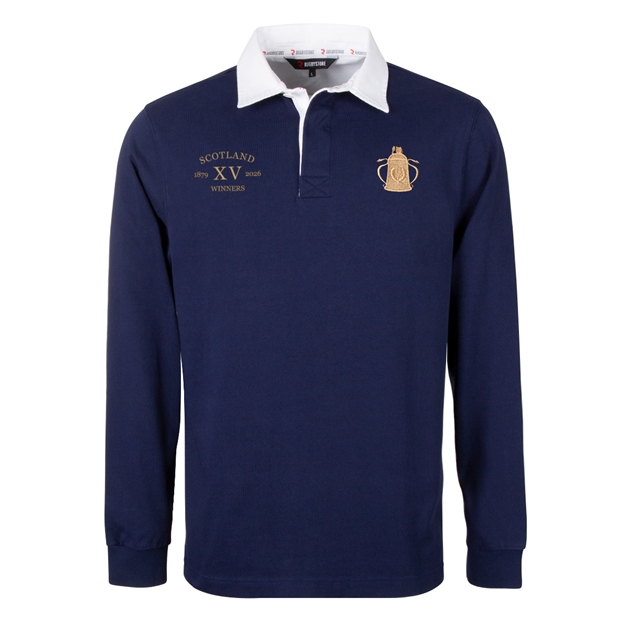 Scotland Mens Cup Winners 2026 Rugby Shirt Navy - Front