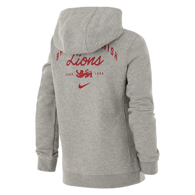 British and Irish Lions Kids Hoodie 26/27 Dark Grey Heather - Back View