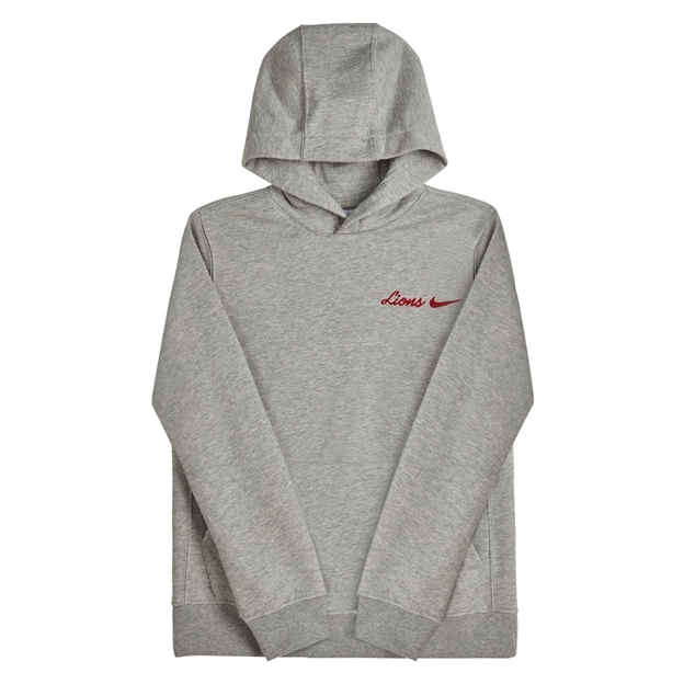 British and Irish Lions Kids Hoodie 26/27 Dark Grey Heather - Flatlay Front