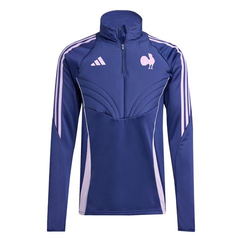France Mens Thermal Quarter Zip 25/26 Blue - Front Shot