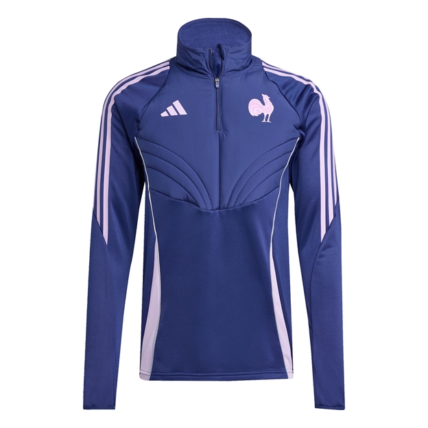 France Mens Thermal Quarter Zip 25/26 Blue - Front Shot