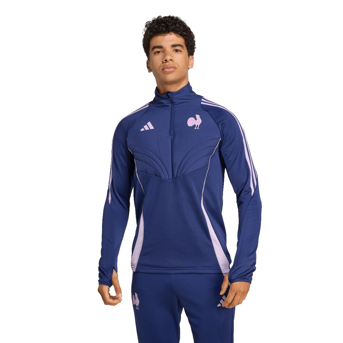 France Mens Thermal Quarter Zip 25/26 Blue - Front Shot