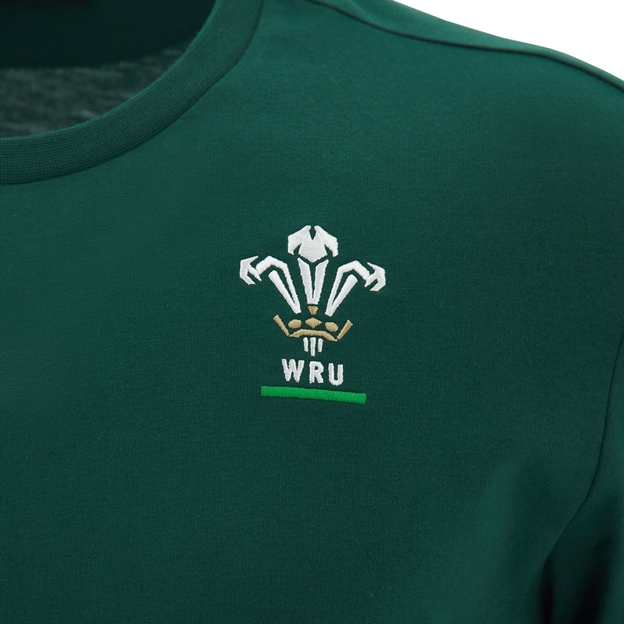 Wales Kids Travel T-Shirt 26/27 Green - WRU Logo Close-up