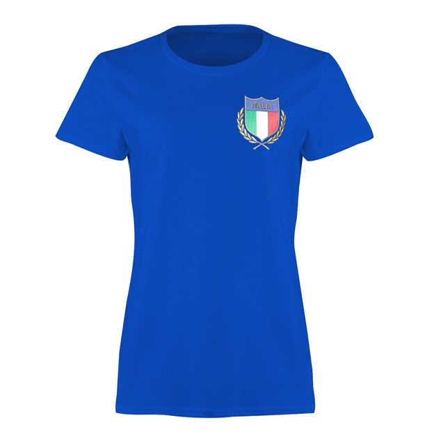Italy Womens Classic Printed T-Shirt - Royal