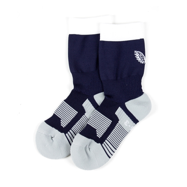 England Mens Home Rugby Mid Calf Socks 26/27 Navy & Castore White - Front View