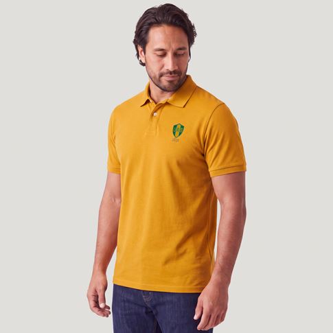 Brazil 1891 Polo Shirt Gold - Model Front View