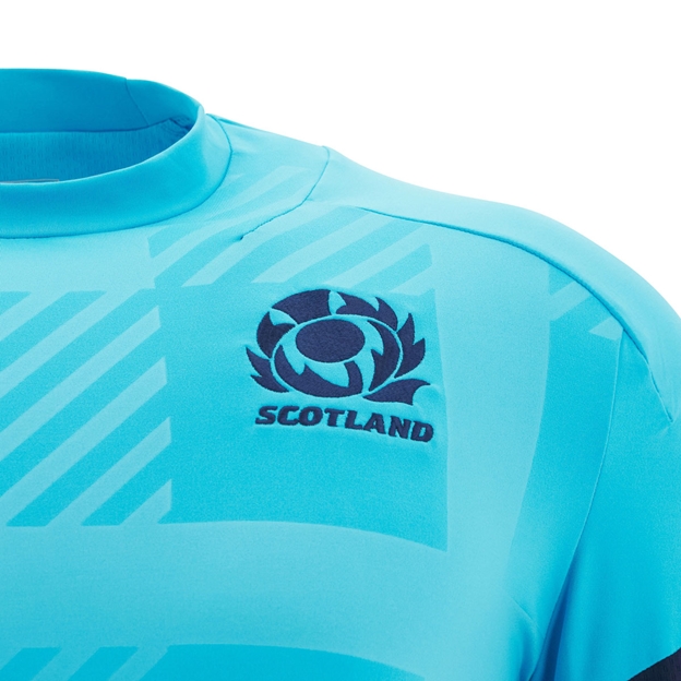 Scotland Mens Training Sweatshirt 25/26 Neon/Sky - SRU Thistle Embroidery