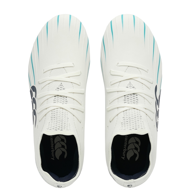 Canterbury Kids Speed Falcon 2.0 Pro Firm Ground Rugby Boots White - Pair Top View
