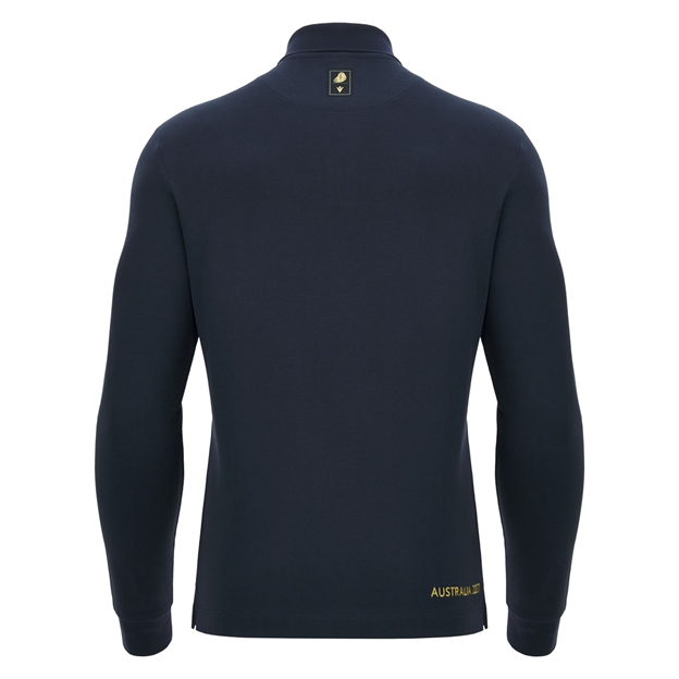 Rugby World Cup 2027 Mens Cotton Rugby Polo Navy/Gold - Back View
