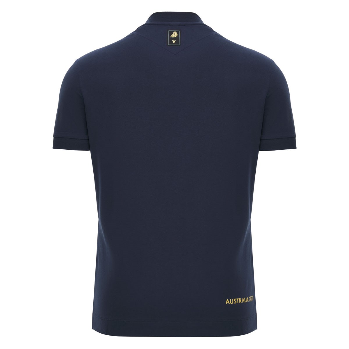 Rugby World Cup 2027 Mens Cotton T-Shirt Navy/Gold - Front View