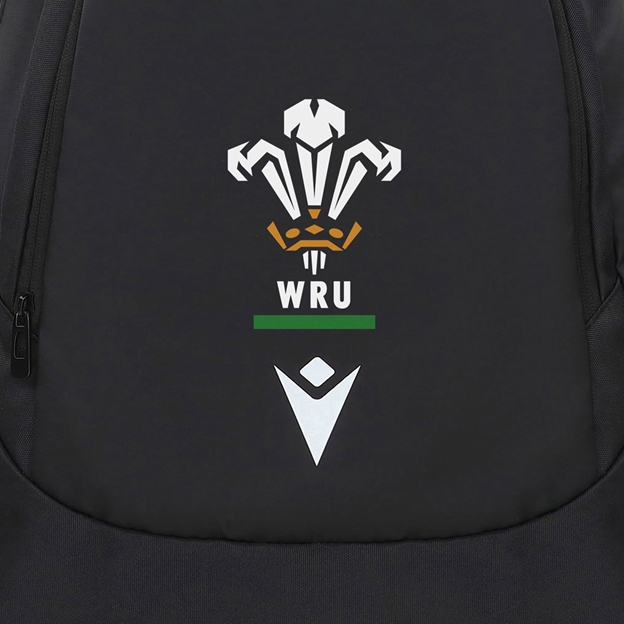 Wales Adults Gym Sack 26/27 Black - WRU Logo Close-up