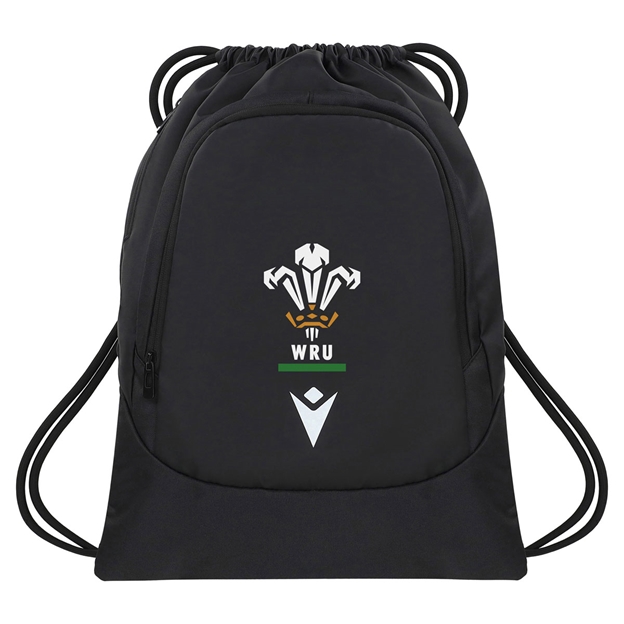 Wales Adults Gym Sack 26/27 Black - Front View