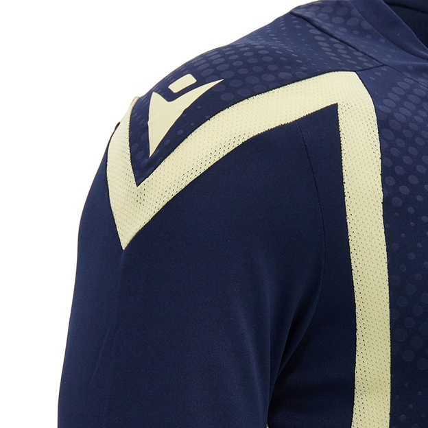 Scotland Kids Training Shirt 26/27 Navy and Sand - Sleeve Detail Close-up