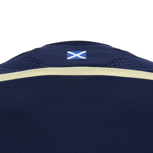 Scotland Kids Training Shirt 26/27 Navy and Sand - Nape Detail Close-up