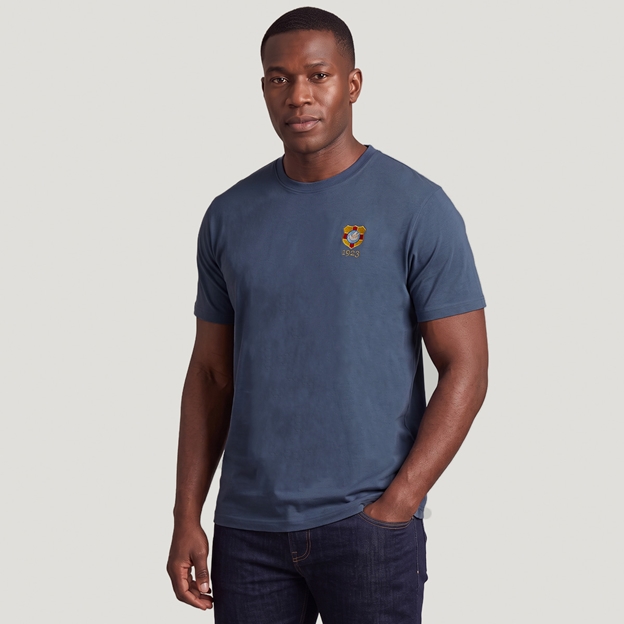 Tonga 1923 Mens Cotton T-Shirt Petrol Blue - Model Front View