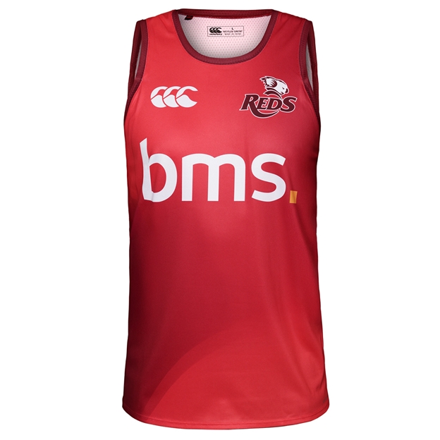 Queensland Reds Mens Training Singlet 25/26 Maroon - Front