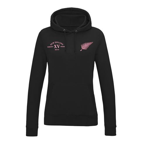 Womens World Cup New Zealand Womens Classic Hoodie Black - Front