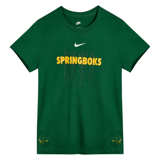 South Africa Springboks Womens Just do It T-Shirt 26/27 Gorge Green - Flatlay View
