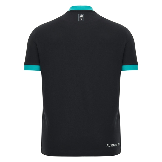 Rugby World Cup 2027 Mens Cotton T-Shirt Black/Turquoise - Back View