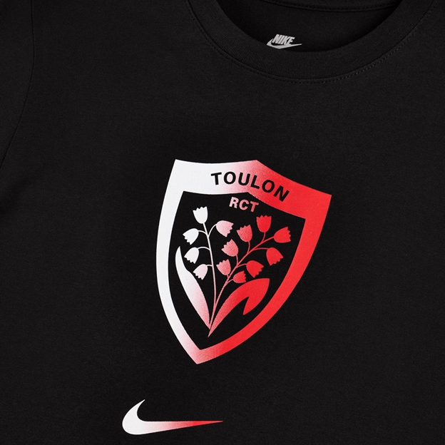 Toulon Kids T-Shirt 26/27 Black - Club Crest Close-up