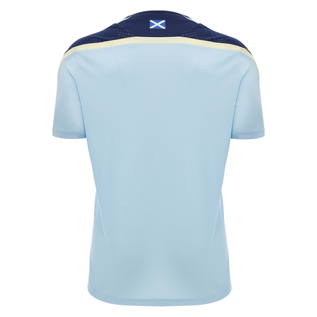 Scotland Mens Training Shirt 26/27 Short Sleeve Blue and Sand - Back View