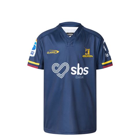 Highlanders Kids Home Rugby Shirt Short Sleeve 2025 - Front