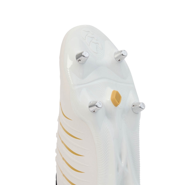 Canterbury Adults Phoenix 2.0 Pro Soft Ground Rugby Boots - White - Top of Soleplate