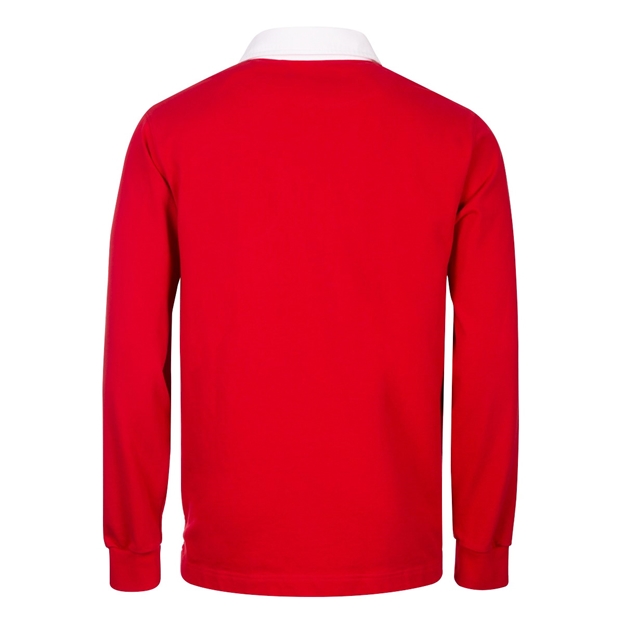 Womens World Cup Wales Adults Classic Rugby Shirt Red - Back