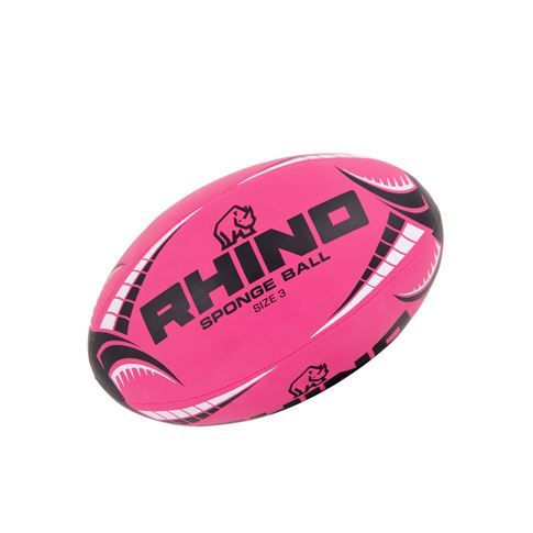 Rhino Sponge Rugby Ball Pink - Front