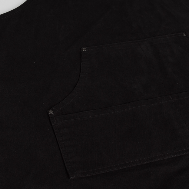 New Zealand Cotton Apron Black - Pocket Close-up
