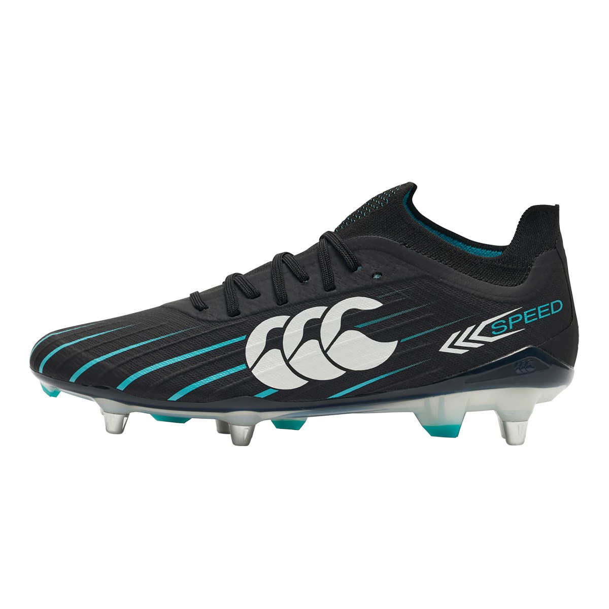 Canterbury Adults Speed Falcon 2.0 Elite Soft Ground Rugby Boots Jet Black - Front Main View