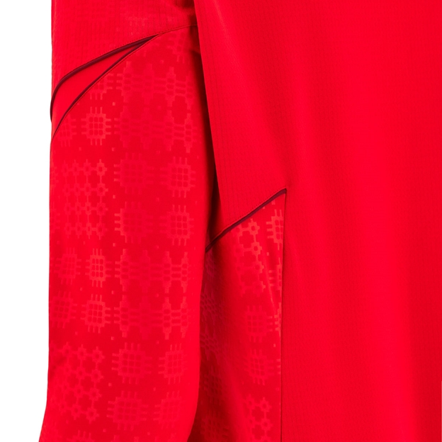 Wales Mens Travel Quarter Zip Fleece 25/26 Red - Piping Detail