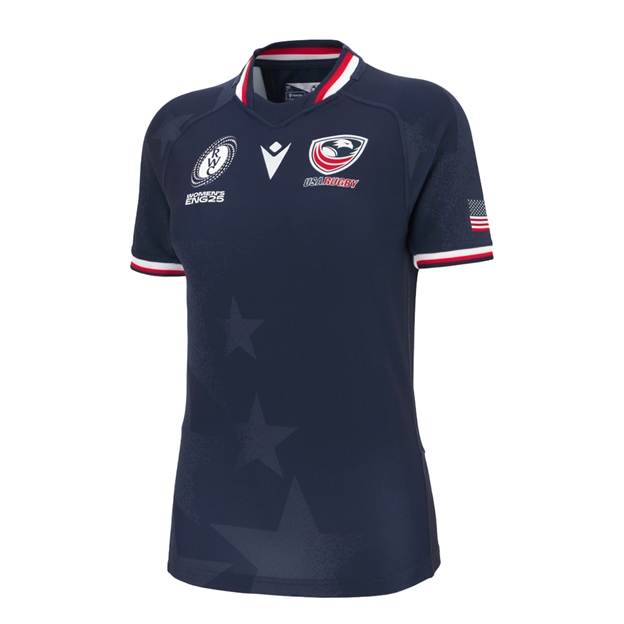 USA WRWC Womens Home Rugby Shirt 2025 Navy - Front