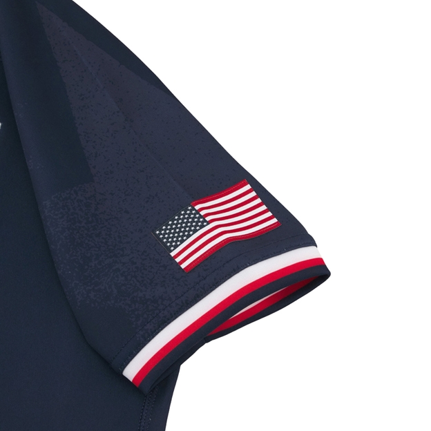 USA WRWC Womens Home Rugby Shirt 2025 Navy - Sleeve Flag