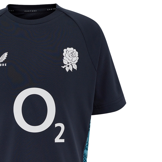 England Kids Performance Short Sleeve Tee 25/26 Inkwell/Storm Blue - RFU
