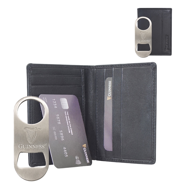 Guinness Credit Card Wallet Gift Set Black - Detail Inside View