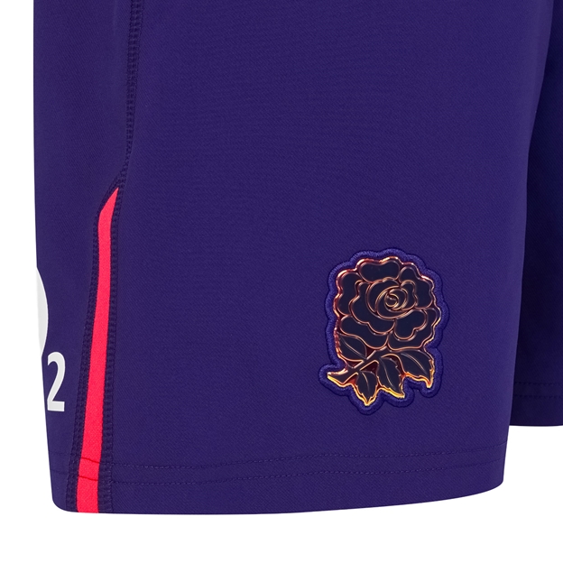 England Kids Away Rugby Shorts 26/27 Rhodonite - RFU Rose Close-up